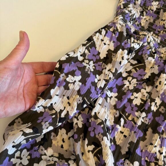 K. Jordan Lavender Floral Halter Strap Smocked Wide leg Jumpsuit Sz1X Soft Girl - Picture 7 of 15